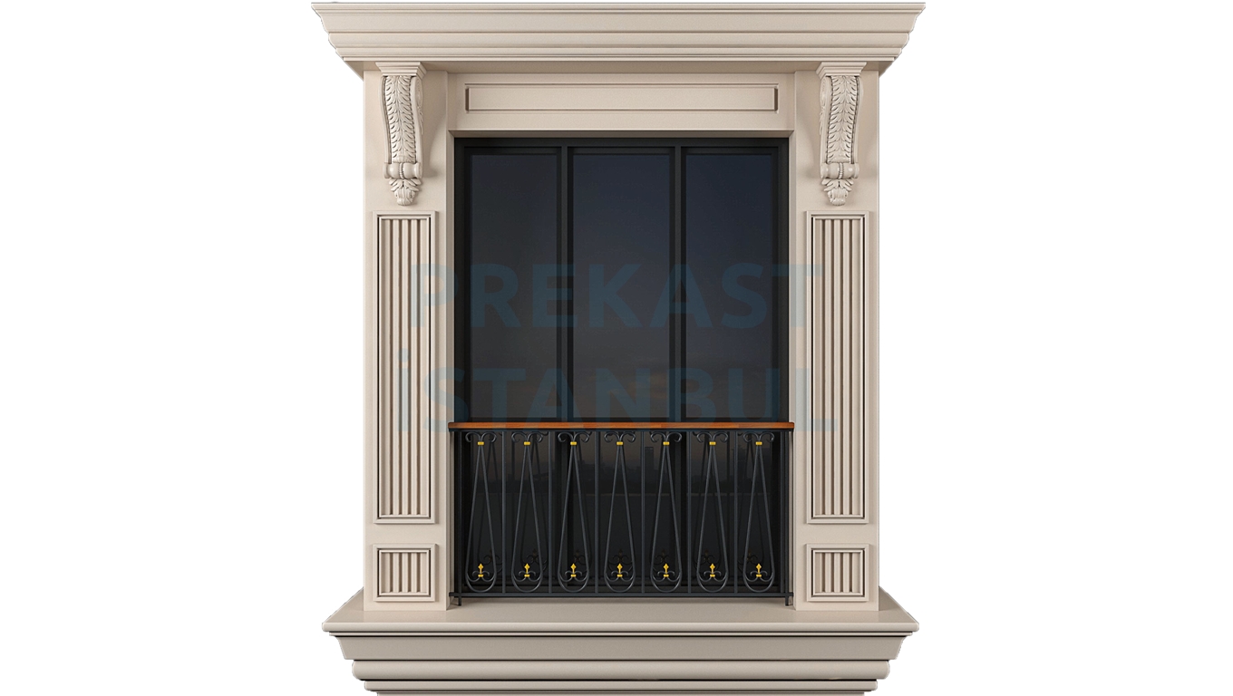 prekast cephe paneli kolon tasarımlı fransız balkonlu